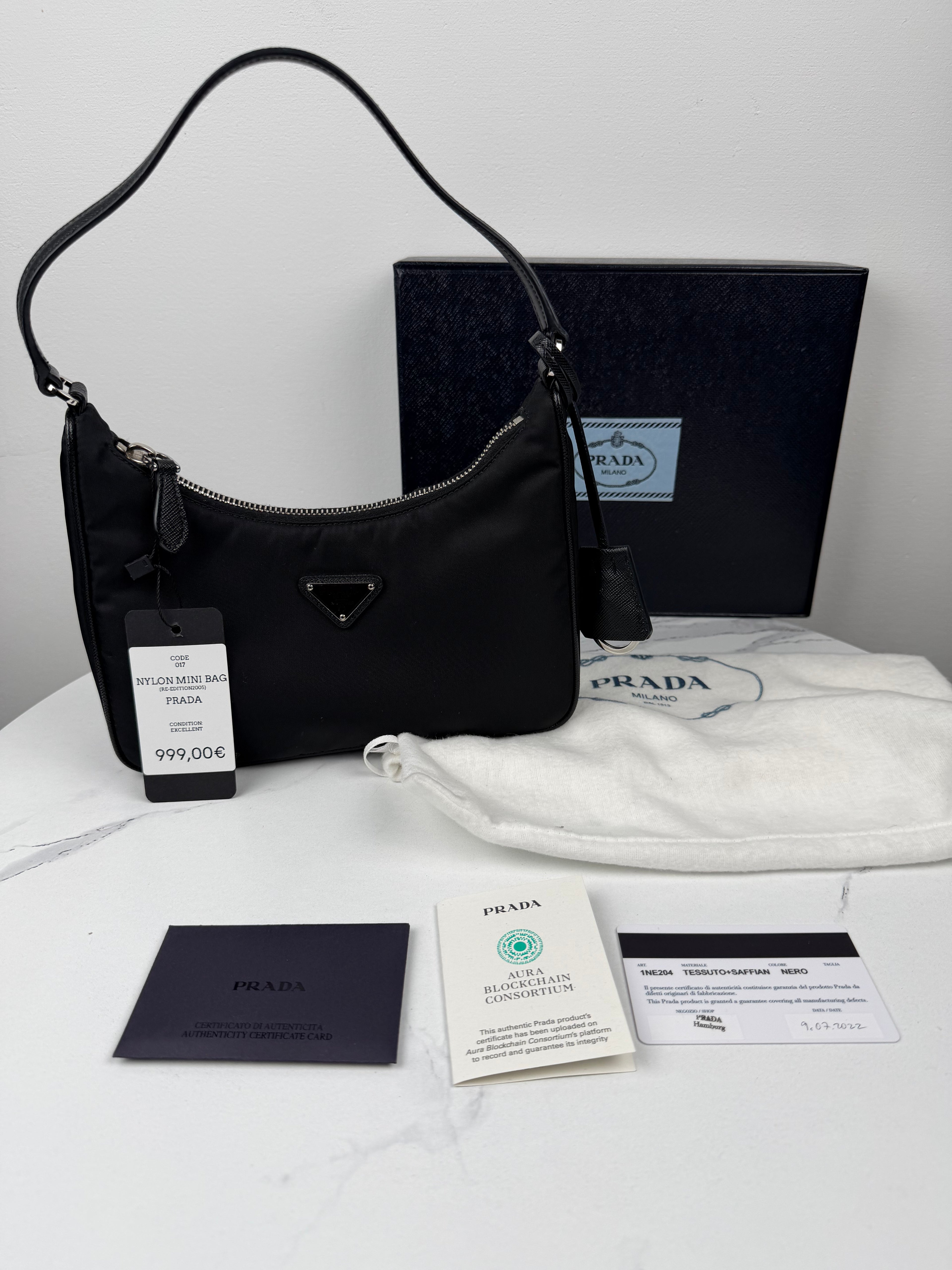 Prada Re-Edition 2005 "Nylon Mini Bag" FULL SET
