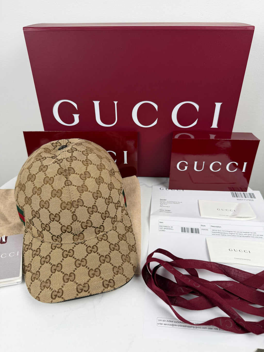 GUCCI Original GG-Canvas Baseballcap M FULL SET *NEU*
