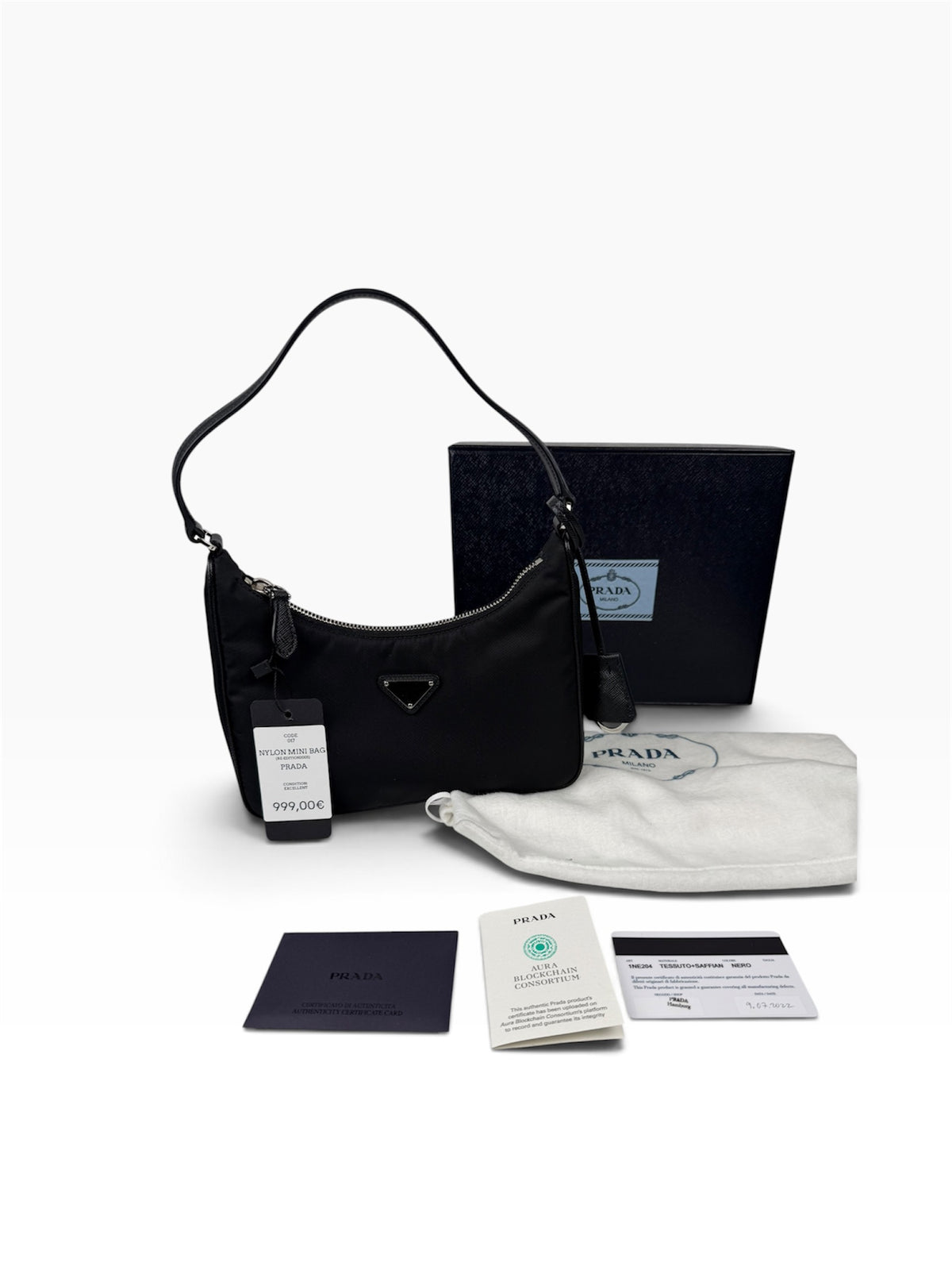 Prada Re-Edition 2005 "Nylon Mini Bag" FULL SET